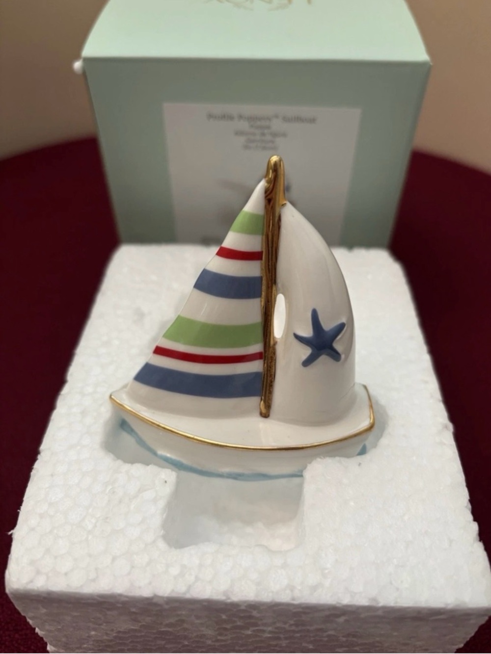 Lenox Profile Popper Sailboat Fits Nora Fleming Bases *NIB